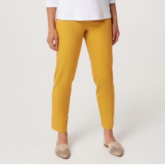 Isaac Mizrahi Live! Petite 24/7 Stretch Classic Ankle Pants | Dijon - Picture 1 of 2